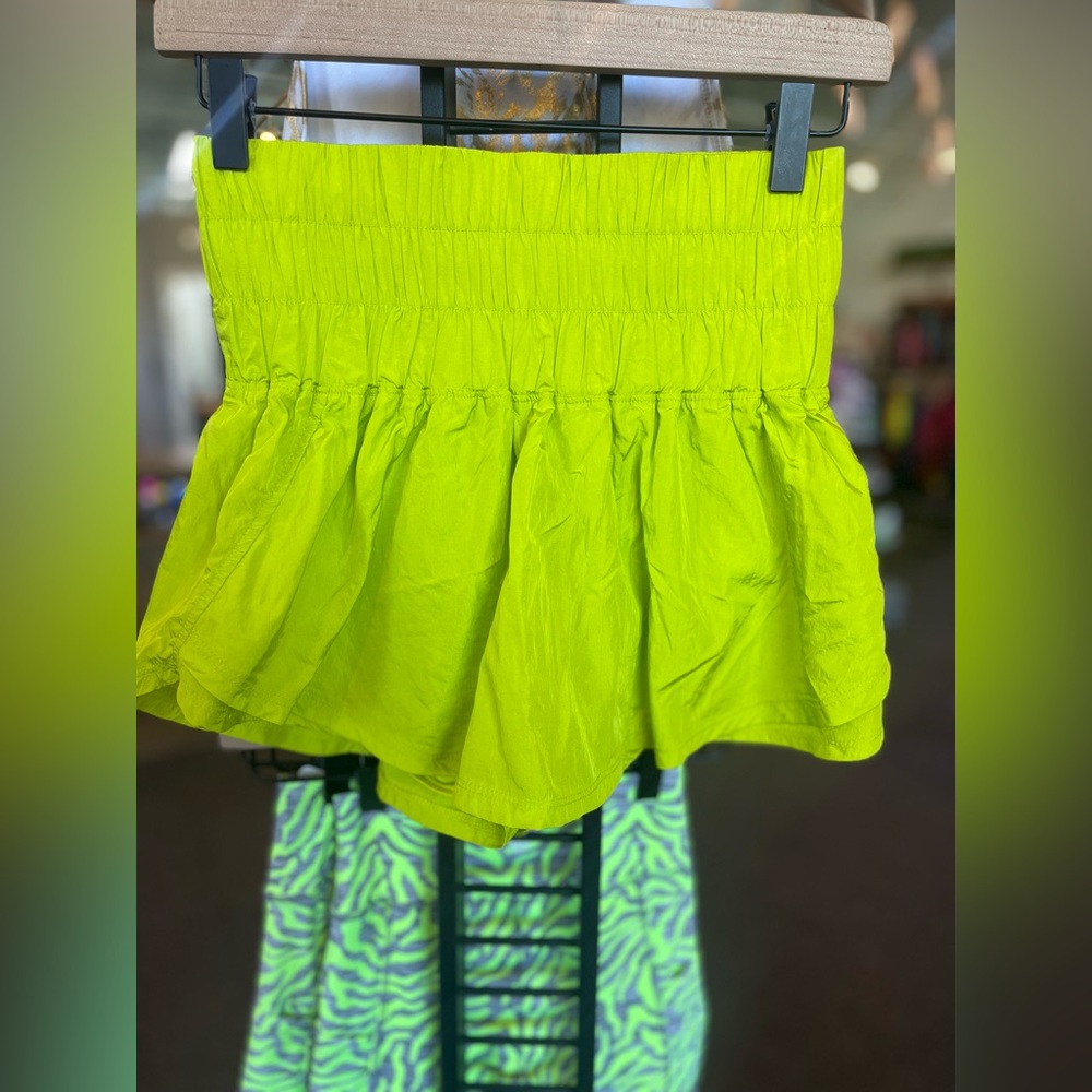 Free People - The Way Home Skortsie Neon Green